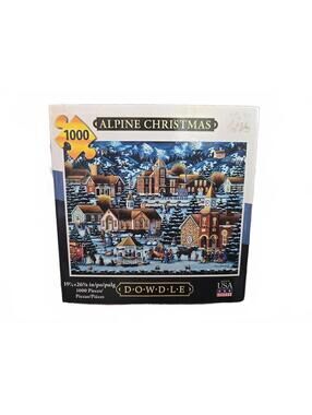 Dowdle Alpine Christmas 1000 Pc Puzzle Snow Skiing